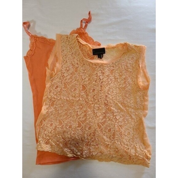 Jeans by Buffalo Orange Camisole & Lace Crop Top Set Size S 2-Piece Layered - Picture 1 of 11